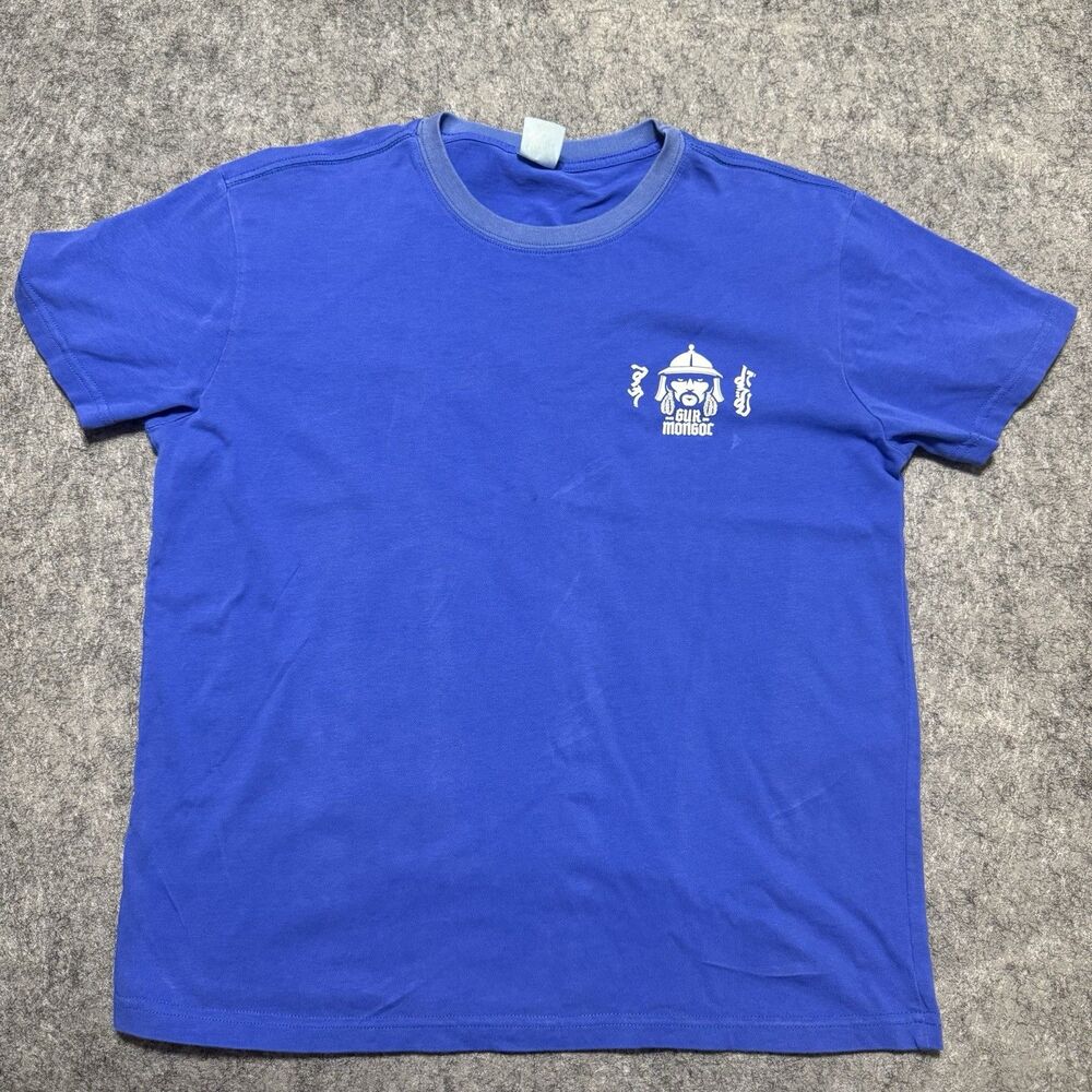 Gur Mongoc Mongol Warrior Blue T Shirt XXL Big Back Graphic Genghis Khan History
